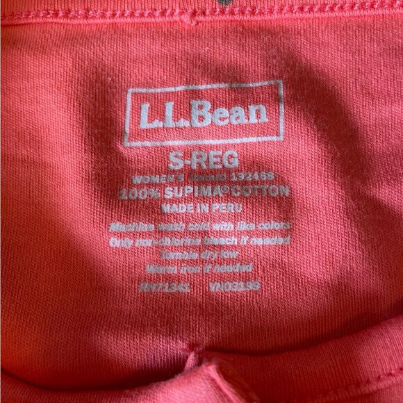 LL Bean Supima Cotton Cardigan Long Sleeve Top Womens Size Small Coral Pink - Picture 7 of 9